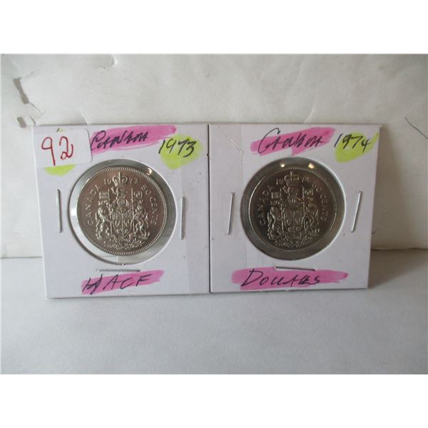 1973 - 1974 UNCIRCULATED CANADA HALF DOLLAR