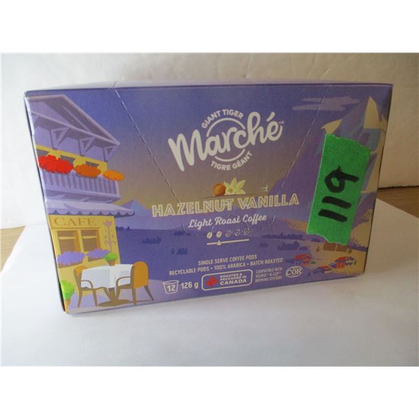 NEW:  HAZELNUT VANILLA LIGHT ROAST COFFEE (12 K-CUPS) - BOX