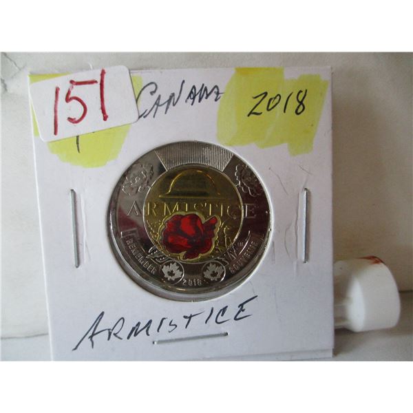 2018 CH/BU GEM ARMISTICE CANADA $2 COIN