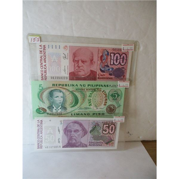 STOCK SHEET OF COLLECTABLE WORLD BANK NOTES