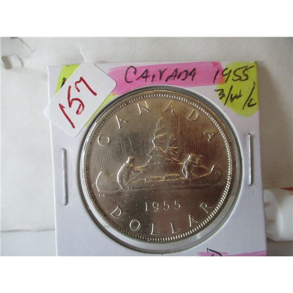 1955 3 - WATERLINE CANADA SILVER DOLLAR