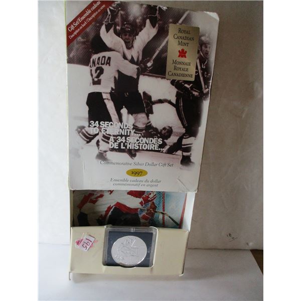 1972 PROOF CANADA RUSSIA HOCKEY SERIES SILVER DOLLAR