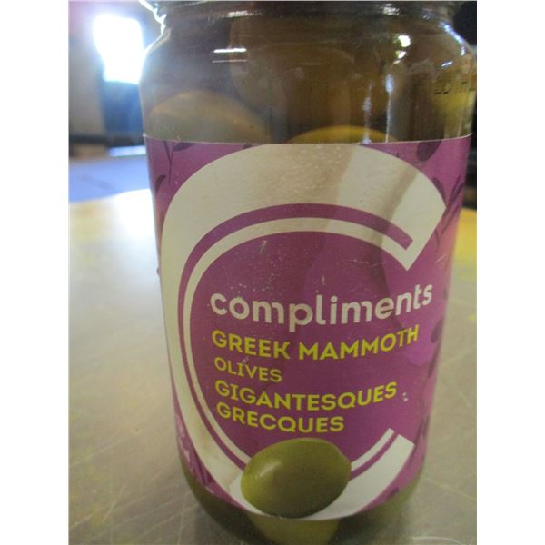 FREIGHT DAMAGE (AS IS):  GREEK MAMMOTH OLIVES (500 ML) - JAR