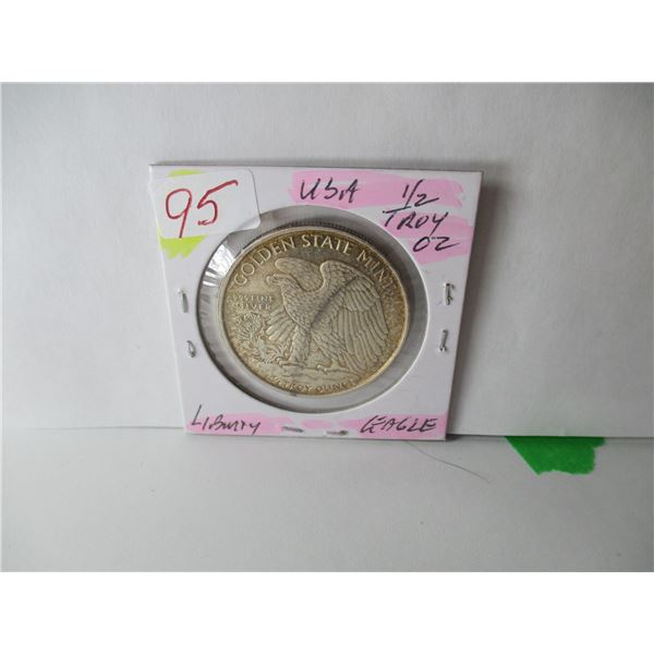 USA HALF TROY OZ SILVER LIBERTY EAGLE COIN