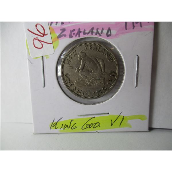 1947 KING GEORGE VI NEW ZEALAND SILVER SCHILLING