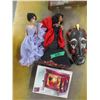 Image 1 : ESTATE:  BOX C/W DOLLS, WOOD MASK, MISC