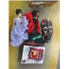 Image 2 : ESTATE:  BOX C/W DOLLS, WOOD MASK, MISC