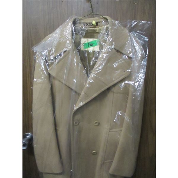 CRAYDON OVERCOAT (TAN) (SIZE 40)