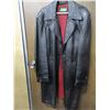 Image 1 : LONG LEATHER STYLE COAT (SIZE 40?)