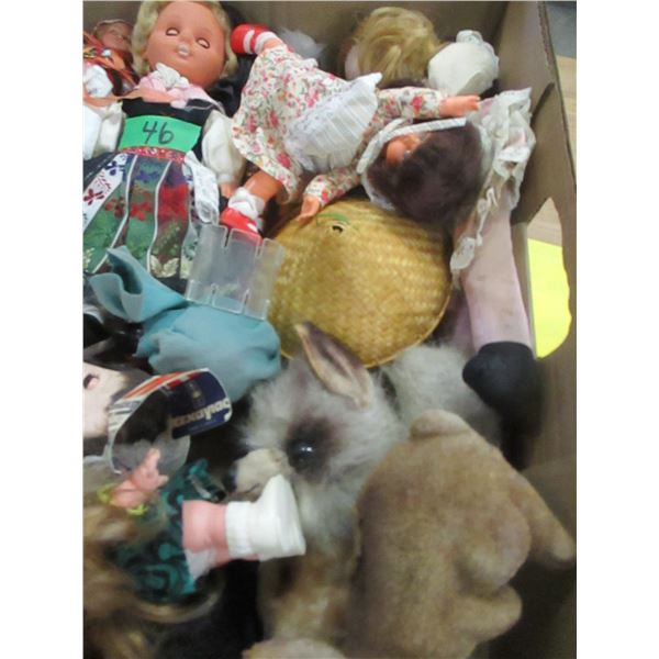 ESTATE/COLLECTABLE:  FLAT C/W ASSORTED DOLLS