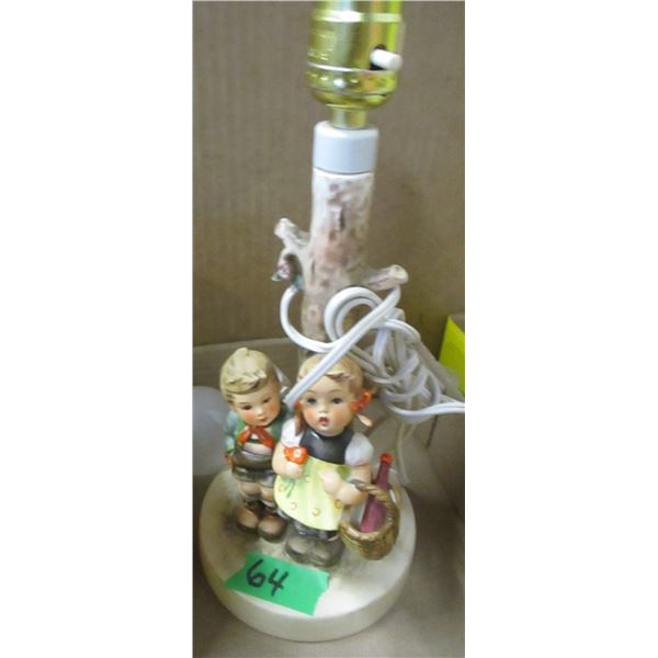 ESTATE/COLLECTABLE:  GOEBEL BOY & GIRL LAMP C/W SHADE