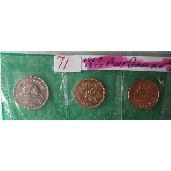 1969 - 1977 PROOF CAMEO MINT SEALED COIN SET