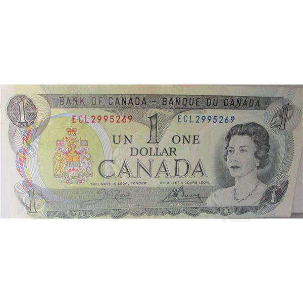 1973 BANK OF CANADA POKER HAND SERIAL NUMBER $1 BILL