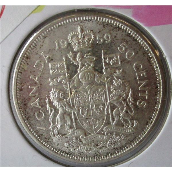 1959 CANADA SILVER HALF DOLLAR
