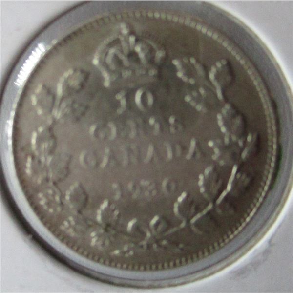1930 CANADA KING GEORGE V SILVER DIME