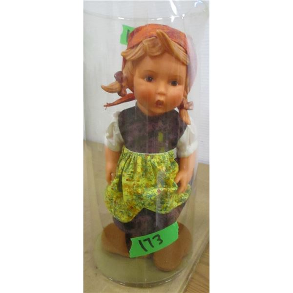 ESTATE/COLLECTABLE:  DOLL C/W ORANGE SCARF ON HER HEAD