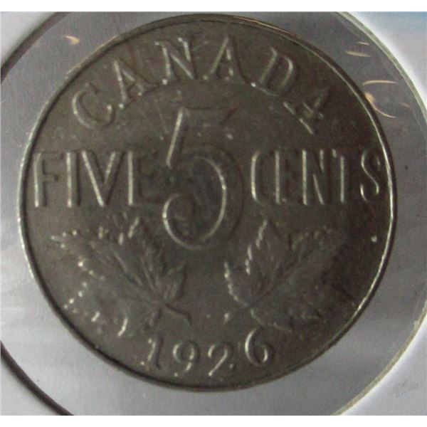 1926 (CLOSE "6") KEY DATE CANADA NICKEL