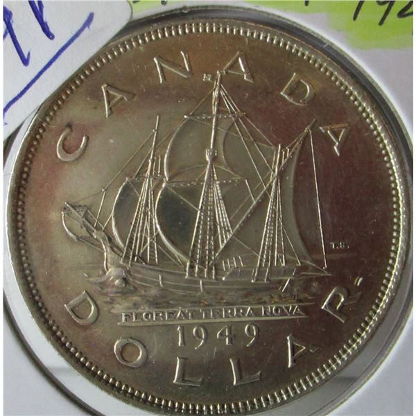 1949 SHIP CANADA SILVER DOLLAR