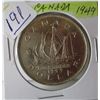 Image 3 : 1949 SHIP CANADA SILVER DOLLAR