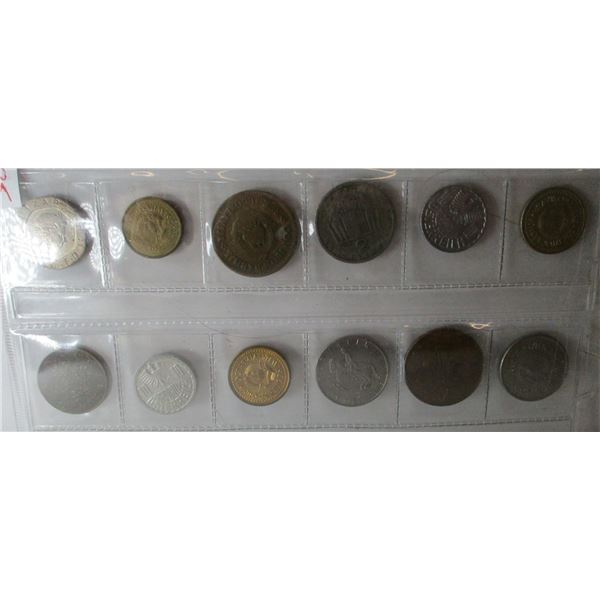 DOUBLE STOCK ROW OF WORLD COLLECTABLE COINS