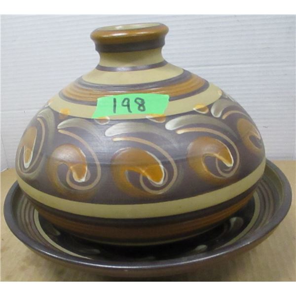 ESTATE/COLLECTABLE:  POTTERY VASE & PLATE