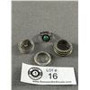 Image 1 : Lot of 4 Custom Made Sterling Silver Rings.25.28 Gr