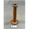 Image 1 : Antique Primitive 10" Metal & Wood Industrial Thread Textile Bobbin Spool