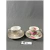 Image 2 : Nice Set of 4 English Tea Cups and Saucers Including Royal Albert American Beauty