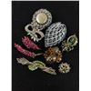 Image 1 : Nice Lot of Vintage Rhinestone Brooches - All Missing Stones