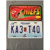 Image 2 : Missouri Licence Plate and 3 NFL Plates. 2 are Kansas City Chiefs and 1 is New England Partiots