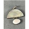 Image 2 : Large Vintage Mother of Pearl Sterling Silver Pendant. Marked 925