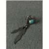 Image 2 : Beautiful Pair of Native American Indian Silver Earrings with Turquoise Marked Sterling TK