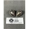 Image 1 : Pair of Large Vintage Sterling silver Earrings. Marked 925 Mexico TM-44