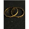 Image 1 : 2 Beautiful 18k Gold Plated Hand Engraved Pattern Bangles
