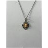 Image 2 : Vintage Silver Chain w/ Cameo Pendant Necklace