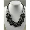 Image 2 : Vintage Black Metal w/ Glass Stones Necklace