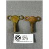 Image 2 : 3 Antique Clock Keys (2 Brass)