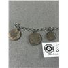 Image 2 : Sterling Silver Bracelet with 1936 25 Cents Canada Sterling Coin