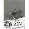 Image 2 : Nice Pair of Vintage Silver Earrings Unmarked, But Makers Mark M.S.