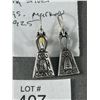 Image 2 : Pair of Lovely Sterling Silver Earrings, Marked 925