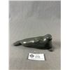 Image 2 : Vintage Inuit Carving. Dark Stone Seal.Belcher Island Origin Signed and Numbered