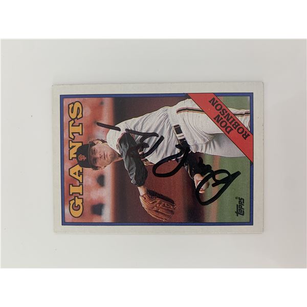 Don Robinson signed baseball card