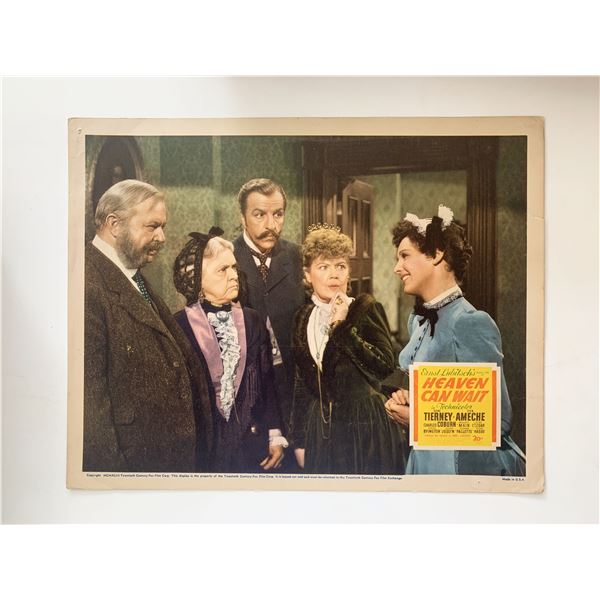 Heaven Can Wait original 1943 vintage lobby card