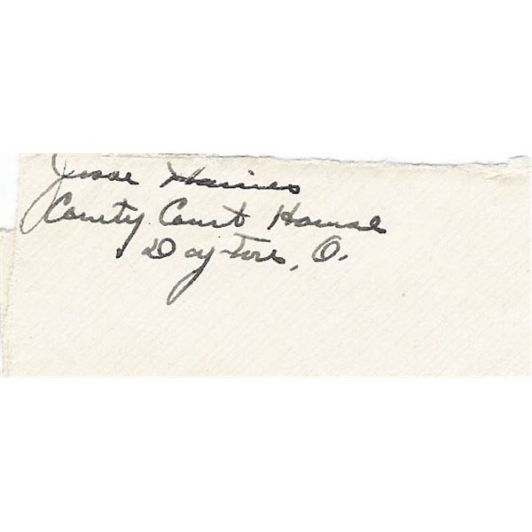 MLB star Jesse Haines signed envelope