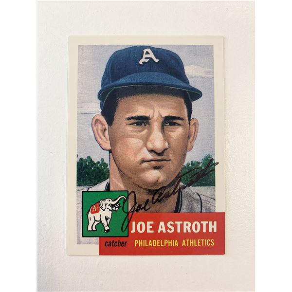 Joe Astroth signed baseball card
