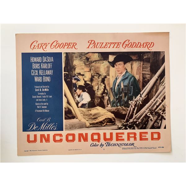 Unconquered  original 1955R vintage lobby card