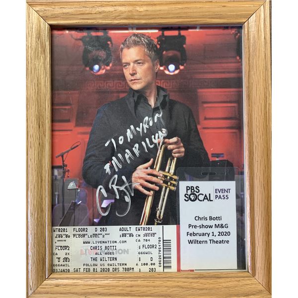 Chris Botti signed photo with ticket and event pass