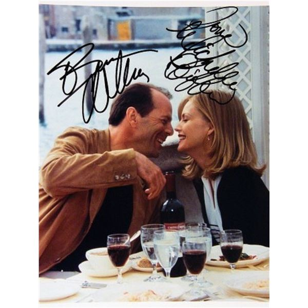 Bruce Willis & Michelle Pfeiffer signed movie photo