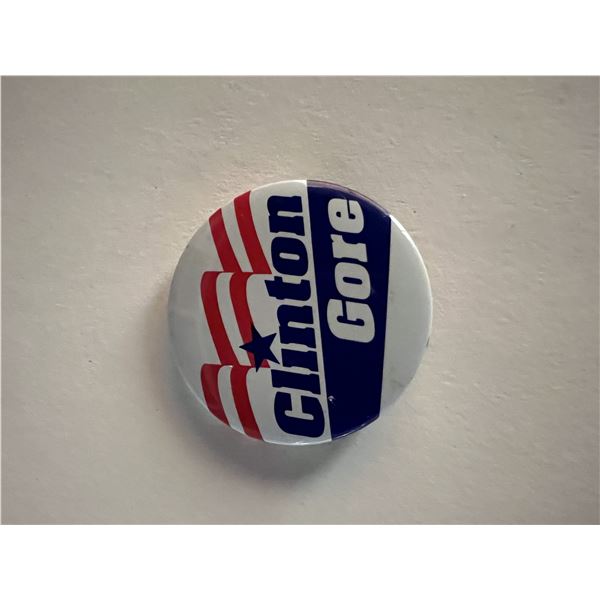 Clinton Gore campaign pin