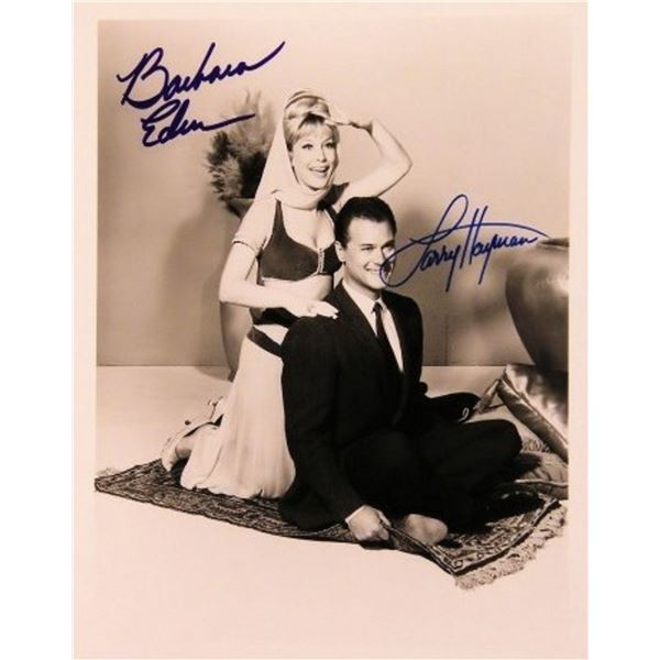 Barbara Eden and Larry Hagman signed promo photo